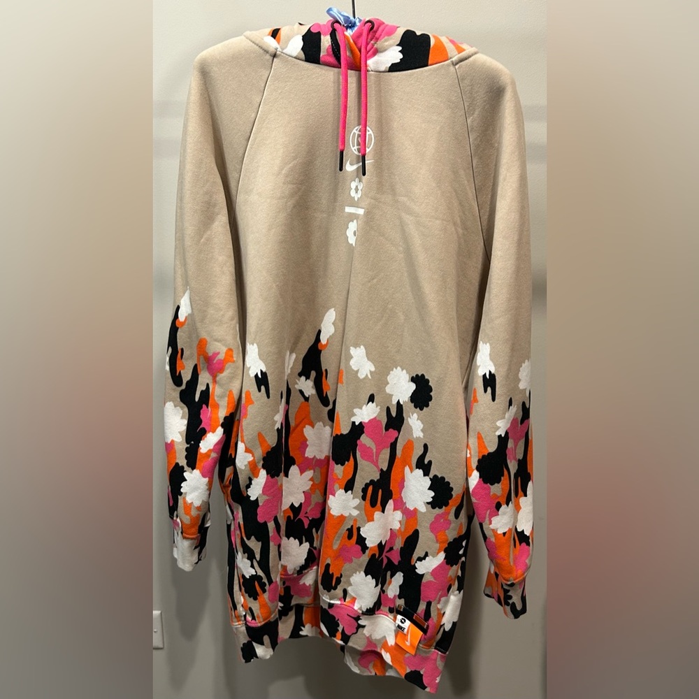 nike: women’s fleece floral hoodie dress